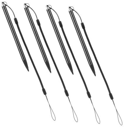 LOLIPPYY 4 Pezzi Penna Stilo Nera per Touchscreen Resistivo con Molla Antismarrimento da Penne per Tablet Sistemi Pos Dispositivi Industriali e Navigazione Input Preciso e Scorrevole