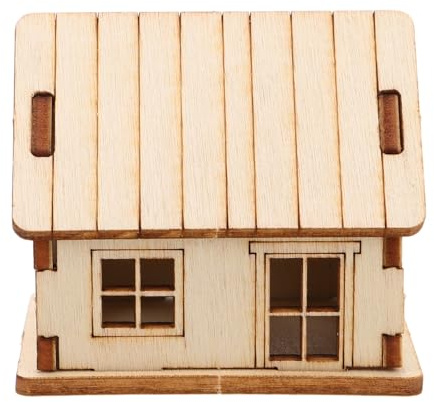 SHINEOFI Kleiner Selbstgemacht Modellhaus für Kinder und Erwachsene, Beige | Bemalbar, Klassisch Geformte Kabine, für Zuhause und Büro, Robustes Lernmodell, Sammlerstück