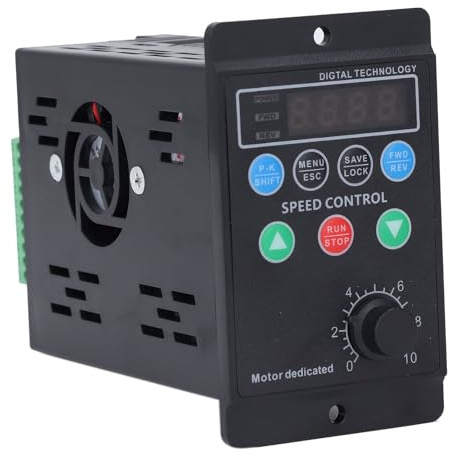 Chrees Variateur de Fréquence, Onduleur de Contrôle de Vitesse de Moteur triphasé 400 W 2 A, avec Technologie de Micro-traitement Avancée et Protections Multiples, pour Pompe de