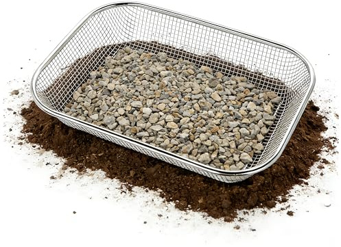 ZAHD Tamis à Terre Maille Plantes Succulentes Sable Tamis de Jardinage pour Filtrer Les Petits Graviers et Le Sable Outil de Jardinage pour Plateau de Graine de Compost Une pour semence (Argent, L)