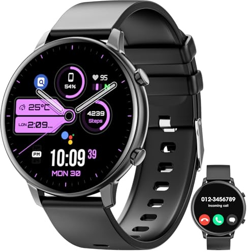 Hwagol Montre connectée pour Homme et Femme, 1,39 HD avec sommeil/SpO2/cardiofréquencemètre, Montre Ronde podomètre pour Femme avec Plus de 140 Sports, Compatible avec iOS et Android