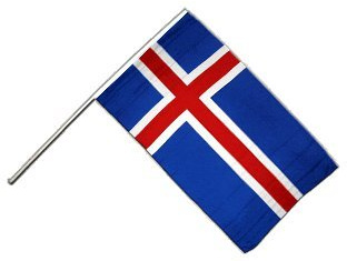 Flaggenfritze® Große Stockflagge Schwenkflagge Island 60 x 90 cm