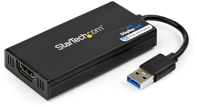 StarTech.com USB 3.0 to HDMI Adapter - 4K 30Hz Ultra HD - DisplayLink Certified - USB Type-A to HDMI Display Adapter Converter for Monitor - External Video & Graphics Card - Mac & Windows (USB32HD4K)