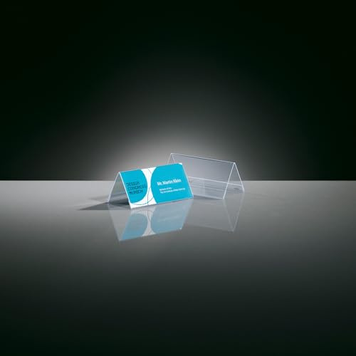 sigel Tischaufsteller, Hartplastik, 95 x 42 mm, Dachform, Sie erhalten 1 Packung, Packungsinhalt: 10 Stück