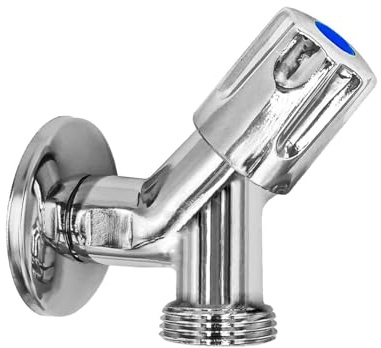 MegaHaustechnik Geräteventil Wandanschluß 1/2 Zoll AG, Rückflußverhinderer, Rohrbelüfter, Comfortgriff, Auslauf mit 3/4 Zoll Außengwinde 26mm Außendurchmesser, Spül.- u. Waschmaschine Anschlußventil