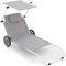 Nexos Trading Gartenliege Sonnenliege Liegestuhl Klappliege Räder und Sonnendach klappbare Liege aus Alu und Polyester Bespannung grau Trolleyfunktion