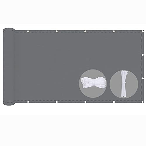 QIAOH Sichtschutz Balkon 50cmx200cm, Balkonbespannung Balkonverkleidung, Balkonsichtschutz Windschutz Wasserdicht Blickdicht Für Gartenzaun, Balkon, Terrasse