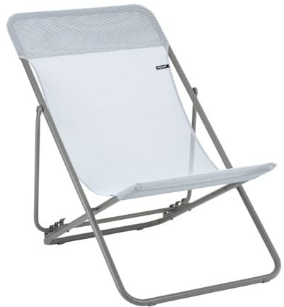 Lafuma Mobilier - Mehrpositions-Liegestuhl Maxi TRANSAT - Widerstandsfähiges Batyline®-Gewebe - Faltbarer Liegestuhl für Terrasse und Garten - 4 Positionen, Höchster Komfort, Frankreich - Himmelblau