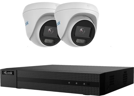 Hilook CCTV Camera System, 5MP IP Cameras with Colour Night Vision (from 2 to 4 Cameras), 4 Channel 8MP NVR, Pre-installed HDD (From 500GB to 10 TB) (2, 4 TB)