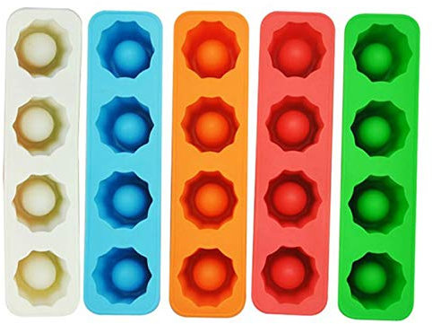 yxdin 4 pcs Ice Cube Tray Mold Makes Shot Glasses Ice Mould Novelty Gifts Ice Tray Summer Drinking Tool Ice Shot Glass Mold Easy-to-release flexible ice cube molds that are r (Color : Random Color)