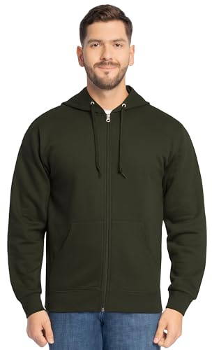 Fruit of the Loom Unisex Adult EverSoft Fleece Full Zip Hoodie Sweatshirt, Duffle Bag Green, 3X-Large
