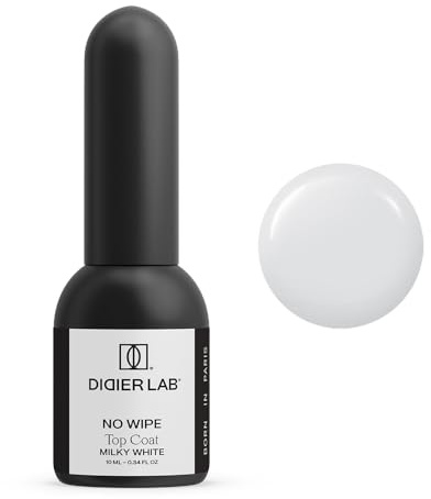 DIDIER LAB - Premium Top Coat No Wipe Milky White - UV Gel Nagellack - Top Coat Gel - Schutz vor Kratzern - Gelnagellack für UV Lampe - Milchig Finish - Für Gellack - Kein Dispersionsschicht - 10ml