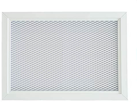 Griglia di Ventilazione in Alluminio Perforato con Rete 30 x 20 cm Metallica Verniciata a Polvere di Colore Bianco RAL9016, Griglia di Ventilazione in Metallo Bianco per Esterni/Interni.