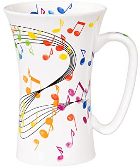 tea4chill Könitz Kaffeetasse Mega Mug Flying notes. Teetasse 610ml, Xxl Jumbotasse aus Fine Bone China Porzellan
