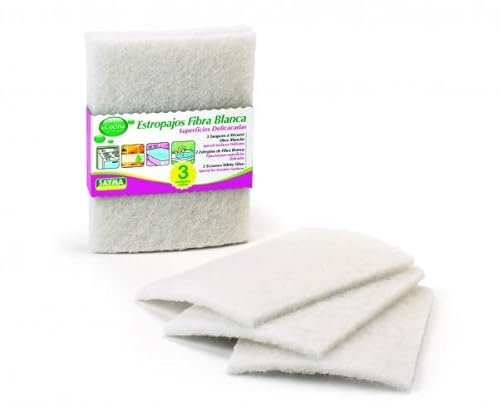 ESTROPAJOS FIBRA BLANCA 3UNIDADES