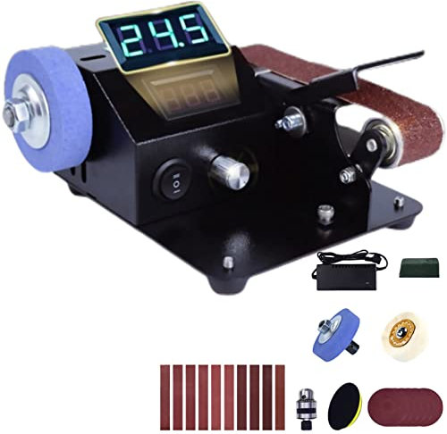 Belt Sander Multifunctional Electric Belt Sander Digital Display infinitely Variable Speed 330x30 mm Bench Grinder for Rust and Paint Removal and polishing 110-240V
