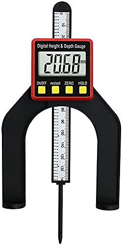 UNbit Calibro di profondità Digitale for la Lavorazione del Legno Strumento di misurazione dell'altezza 2 in 1 ad Alta precisione for l'impostazione di scanalature di Battuta 80MM