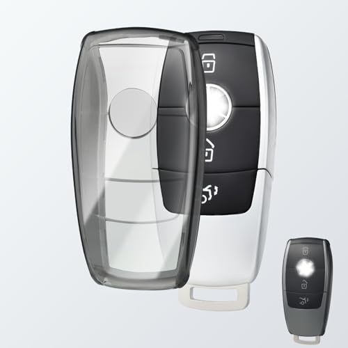 OFFCURVE Schlüsselhülle Transparent für Mercedes Class A B C E G S GLC CLA | TPU Autoschlüssel hülle für Mercedes Benz Class A B C E G S CLA CLS GLA GLB GLC GLE GLS EQA EQB EQC AMG GT