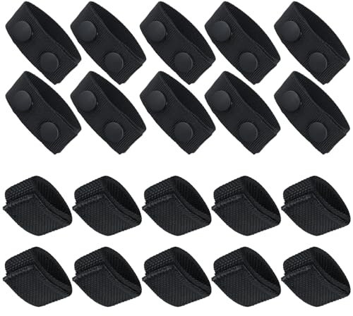 PEUTIER 20st Gürtelschlaufenhalter, Nylon Belt Keeper Gürtelschlaufen für Gürtel & Doppelten Druckknöpfen Oder Magischem Kleber für 3,81/6,35cm Breite Gürtel Polizei Strafverfolgung Sicherheit