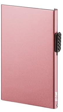 i-Fuel korthållare pop up-plånbok RFID-blockering smal metall bankkortsfodral rymmer 5 kort – rosa, Rosa, 10.3x6.64x0.93cm, Modern
