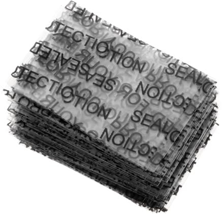 PATIKIL 35x24mm PVC Schwarzer Druck Perforierte Schrumpfbänder, 500 Stück Schrumpffolie für Flaschen, Gläser, Dosen und Dosen passend für Durchmesser 0,59 bis 0,83, Klar
