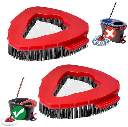 NEWHE 2 Stück Schrubber für Vileda Turbo EasyWring，Triangle Mop Spin Mop Kopf Ersatz，Bodenwischer Scheuerbürste Reinigungsbürste für Badezimmer und Küchenfliesen