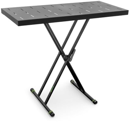 Gravity KSX 2 RD SET 2 - Soporte de teclado tipo tijera doble y mesa de apoyo Set 2, negro
