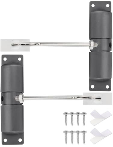 sourcing map 2 Pcs 128mm/5.04 Spring Door Closer, Aluminum Alloy Automatic Door Closers with Adjustable Closing Speed for Home Self-Closing 20-40kg Door, Grey