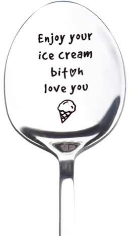 Cuillère pour meilleure amie, fille, femme, meilleure amie, cadeau d'anniversaire, de Noël pour les amateurs de crème glacée, cadeau pour petite amie, épouse, amour, cadeau pour amie, sœur, cadeau