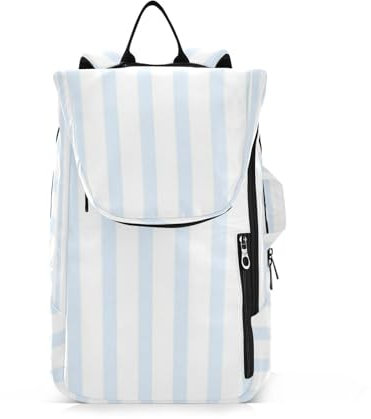 Amooorous Tennis-Rucksack für Erwachsene, atmungsaktiv, blaue vertikale Streifen, 2 Schläger, gepolsterte Tennisschlägerhülle für Teenager, Jungen, Mädchen, Männer, Frauen