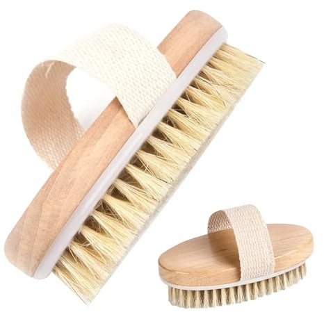 Spazzola Corpo a Secco Setole Naturali - Dry Brushing per Massaggio Anticellulite e Tonificante, 1 pz