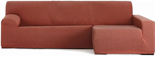 ECOMMERC3 | Copridivano Chaiselong con braccio lungo destro, universale e versatile – Copridivano Chaiselongue colore arancione, facile da posizionare per schienale, seduta e bracci