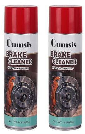 OUMSIS Brake Cleaner, Non-chlorinated Brake Cleaner Spray Can, Oil-Dust-Rust Remover for Disc, Caliper, Spring, Clutch, Rotor, Pad, 14.82 oz 2Can