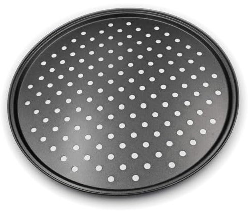 Nvzi Teglia da forno per pizza da 28 cm, per forno, cucina, ristorante, colore: nero