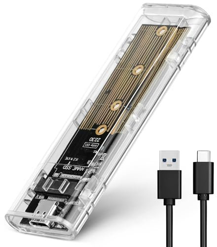 AXFEE Case SSD NVME, USB 3.1 Gen 2 10Gbps UASP per NVMe PCIe M-Key/M+B Key, 10Gbps Adattatore USB, Enclosure Lettore M2 per SSD Size 2230/2242 / 2260 / 2280, con UASP adattatore m2