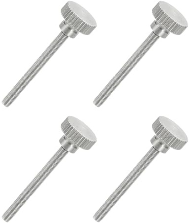 sourcing map 4 tornillos de cabeza moleteada plana M3 x 30 mm, acero inoxidable 304 totalmente roscado, tornillos de tornillo de pulgar para iluminación de electrodomésticos, equipos electrónicos