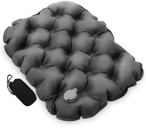TOYANDONA Portable Inflatable Seat Cushion Lightweight Outdoor Camping Pad with Storage Pouch Comfortable Hiking and Travel Sit Mat for Airplane and Stadium
