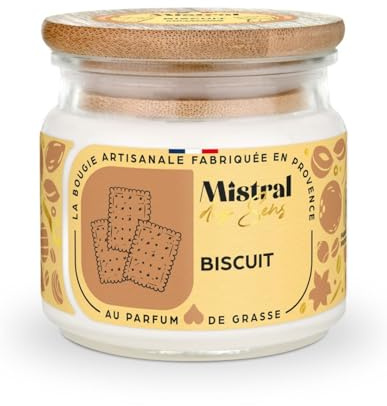 Bougie Parfumée Artisanale Biscuit 40 heures 150ml | Mistral des Sens