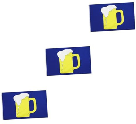 UKCOCO 3 Stück Flagge Für Party Biergläser Parteifahne Flagge Aus Bierglas Bunt Streifen Bar- Blue