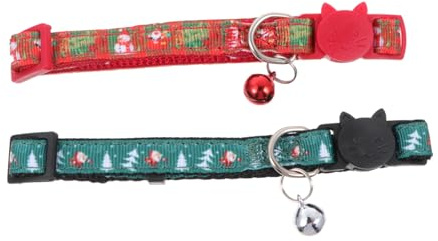 BESPORTBLE 2stücke Katzenhalsband Weihnachten Mit Glocke Santa Claus Für Kleine Leicht Waschbar