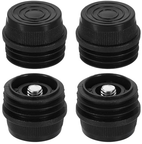 sourcing map 4 Set Leveling Feet, M8x32mm Plastic Adjustable Furniture Leg Leveling Round Threaded Insert Screw-in Glide Levelers for Table Chair Furniture, Black