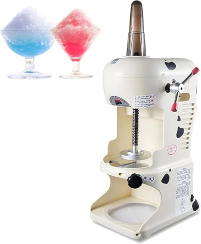 Tritaghiaccio Elettrico 350W, Macchina per Ghiaccio Tritato Professionale, Macchina per Granita Soffice in Acciaio Inox Da 95 Kg/Ora, Per Casa, Ristoranti, Bar E Feste,White