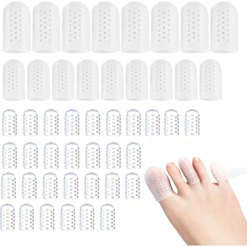 50 Pièces Protege Orteil Silicone,Protège Gros Petit Orteil Silicone,Protection doigt de pied Respirants,Pansement Orteil,pour Soulager Pied la Douleur