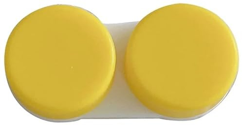 Contact Lens Cases,Contact Lenses Case Box 50Pcs Women's Contact Lens L+R Cases Storage Holder Case Soaking Container Travel Accessaries Lenses Box(Yelllow)