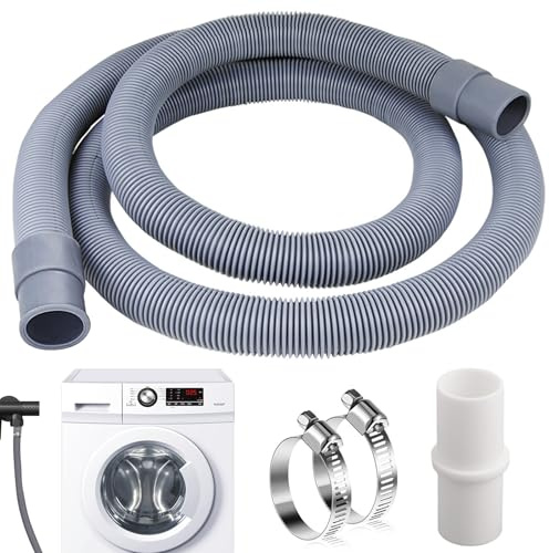 Dishwasher Extension Hose Kit, 1m Universal Washing Machine Drain Hose Extension Set, washing Machine Waste Pipe Extension Including Hose Connector and Hose Clamps, Drain Hose Dishwasher Extension Set