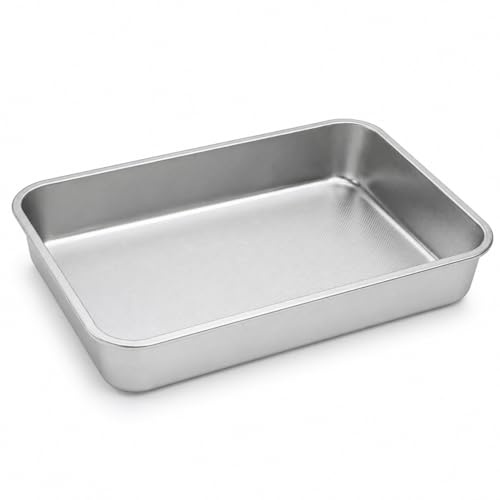 Cflagrant® Plat à Four Inox 18/10, Grand 41,5 x 29,5 x 6,1 cm