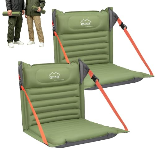 ONTYZZ Sillas Plegables Hinchables Cojín Asientos de Estadio con Ajustable Respaldo Ligero Silla de Suelo Portátil Exterior Cojín de Asiento para Picnic Conciertos Jardín Balcón Pesca Camping Silla