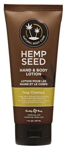 Hemp Seed Lozione Mani e Corpo, Fragranza Nag Champa - 7 oz - Lenisce la Pelle Secca - Olio di Argan, Olio di Semi di Canapa - Formula Leggera e Non Grassa - Vegana e Cruelty Free