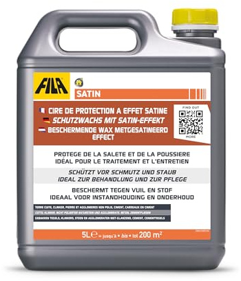 FILA Satin Cera autolucidante a effetto satinato per cotto, clinker, pietre naturali non lucidate - 5 litro