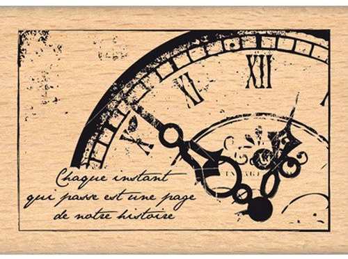 Florilèges Design fe113003 Stempel Scrapbooking Alte Wanduhr beige 5 x 7 x 2,5 cm